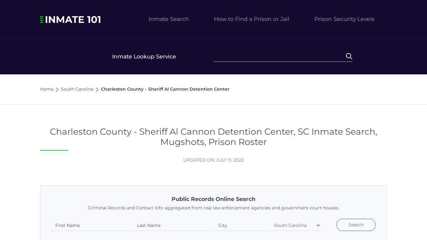 Charleston County - Sheriff Al Cannon Detention Center, SC ...