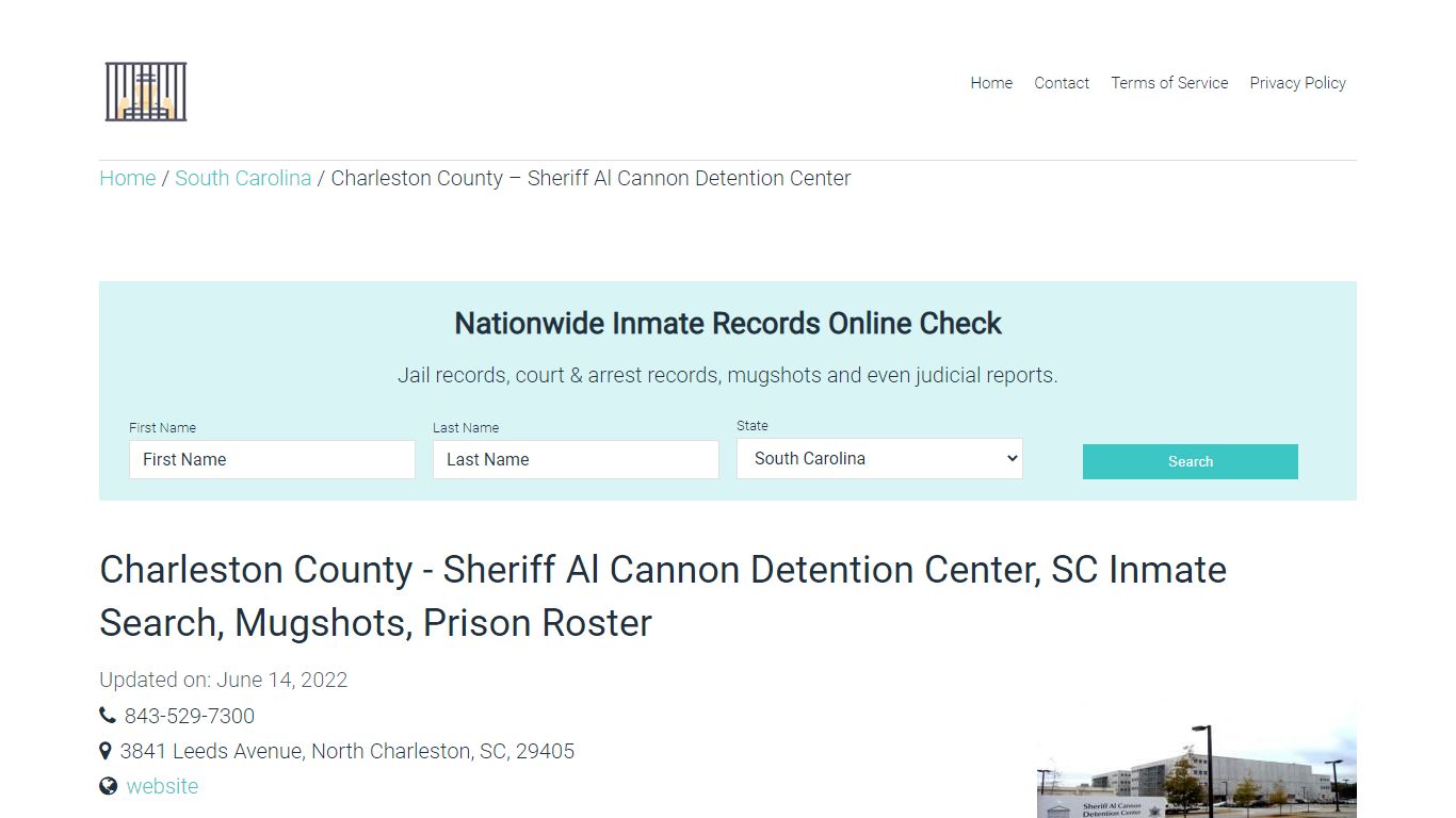 Charleston County - Sheriff Al Cannon Detention Center, SC ...