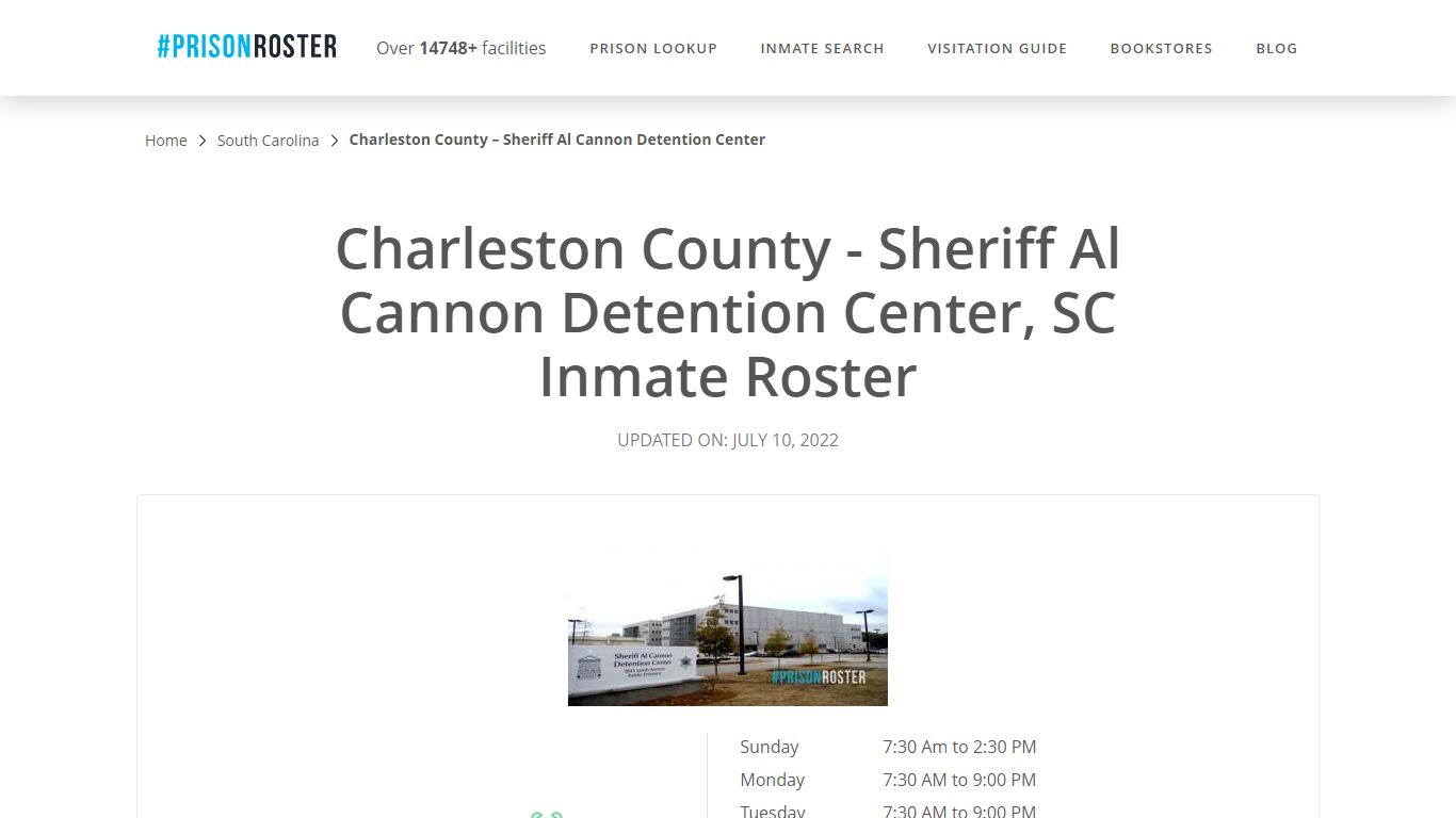 Charleston County - Sheriff Al Cannon Detention Center, SC ...